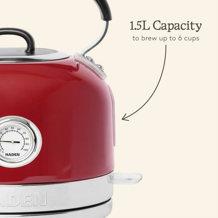 Haden red kettle 1.5 litre, imported from the UK