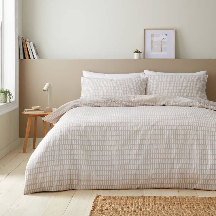 Catherine Lansfield Larsson Geo Neutral bedding set single, imported from the UK