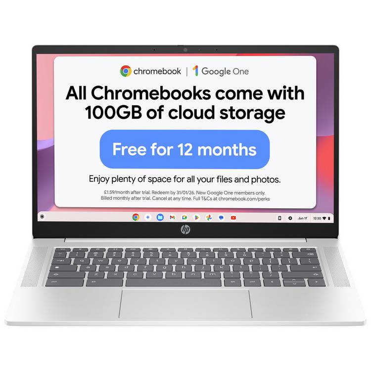 HP Chromebook 14 inch Intel N100 UK version