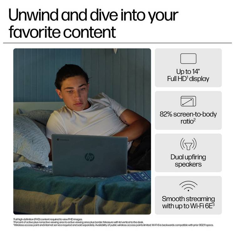 HP Chromebook 14 inch Intel N100 UK version