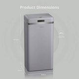 Swan retro square sensor bin 45l grey (British brand)