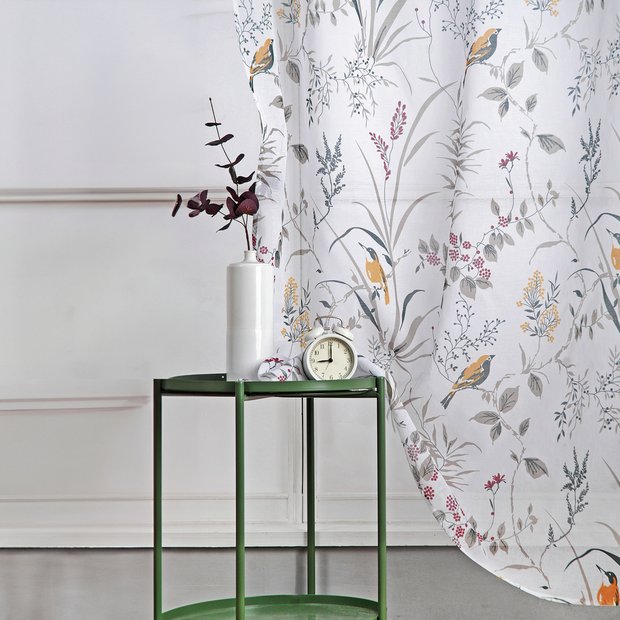 Habitat birds voile curtain multicoloured 140x229cm, imported from the UK