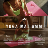 Adidas Pink Fusion yoga mat 6mm, imported from the UK