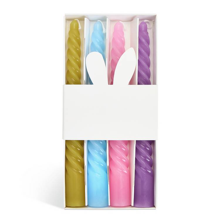 Argos Home twist taper candles in pastel shades (British brand)
