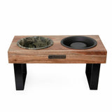 Argos Morris & Co. Wooden Double Diner Acanthus Print Dog Slow Feeder Bowl 1000ml- Buy online at McGrocer