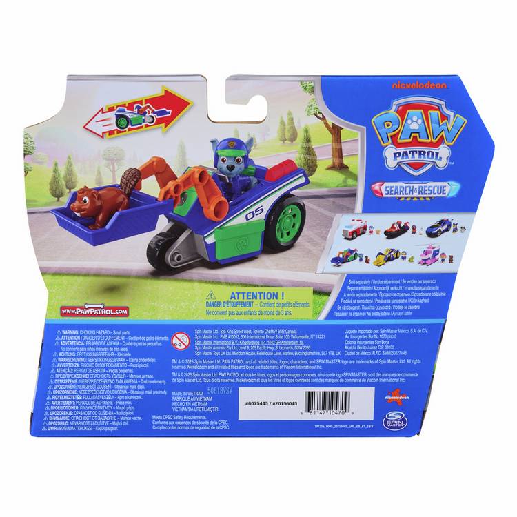 PAW Patrol Rocky Rescue Recycler pull-back vehicle with figures, UK version