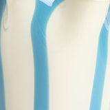 Habitat blue and white handkerchief stripe milk glass vase 29cm, imported from the UK