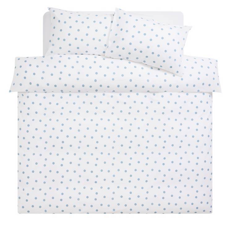 Argos Home blue spot bedding set single (British brand)