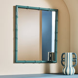 Habitat bamboo effect blue wall mirror 52x42cm, imported from the UK