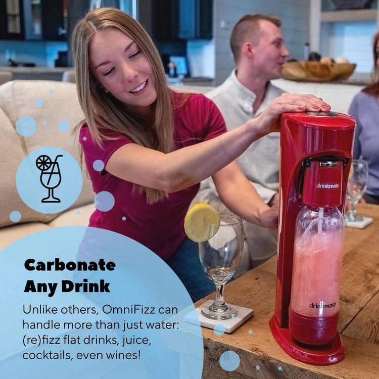 Drinkmate OmniFizz sparkling water maker Arctic Blue, UK version