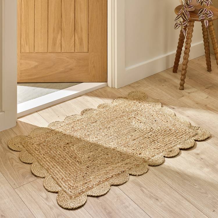 Argos Home scallop braided natural jute doormat 60x90cm - British product