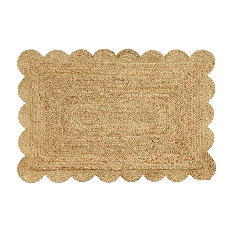 Argos Home scallop braided natural jute doormat 60x90cm - British product