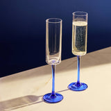 Habitat blue stem champagne flute set of 4, imported from the UK
