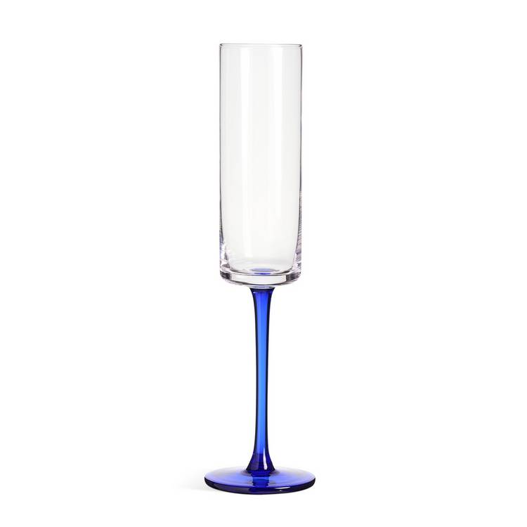 Habitat blue stem champagne flute set of 4, imported from the UK