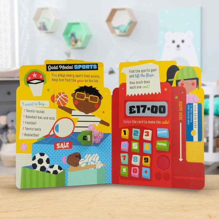 Make Believe Ideas interactive cash register book - British product