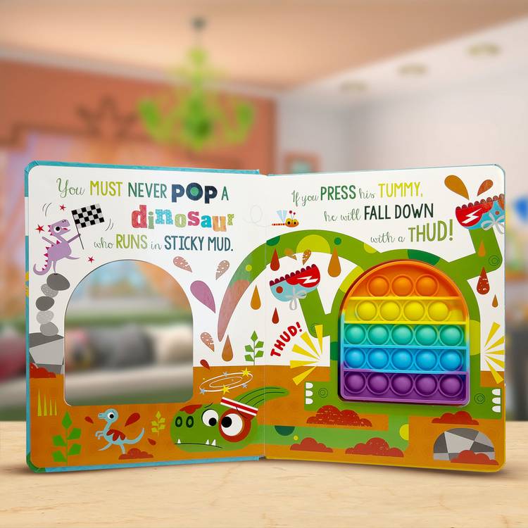 Make Believe Ideas dinosaur fidget popper board book, UK version