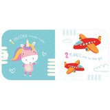Sensory Snuggables unicorn hand puppet book by Make Believe Ideas, imported from the UK