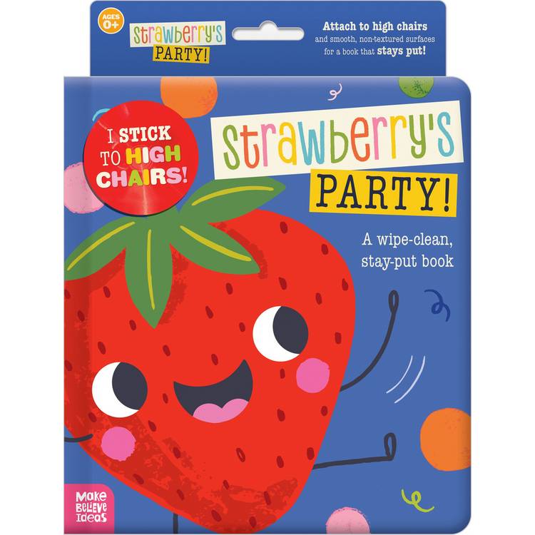 Make Believe Ideas Strawberrys Party highchair book, imported from the UK