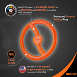 Bionic Toss-N-Tug ring dog toy orange floating, UK version