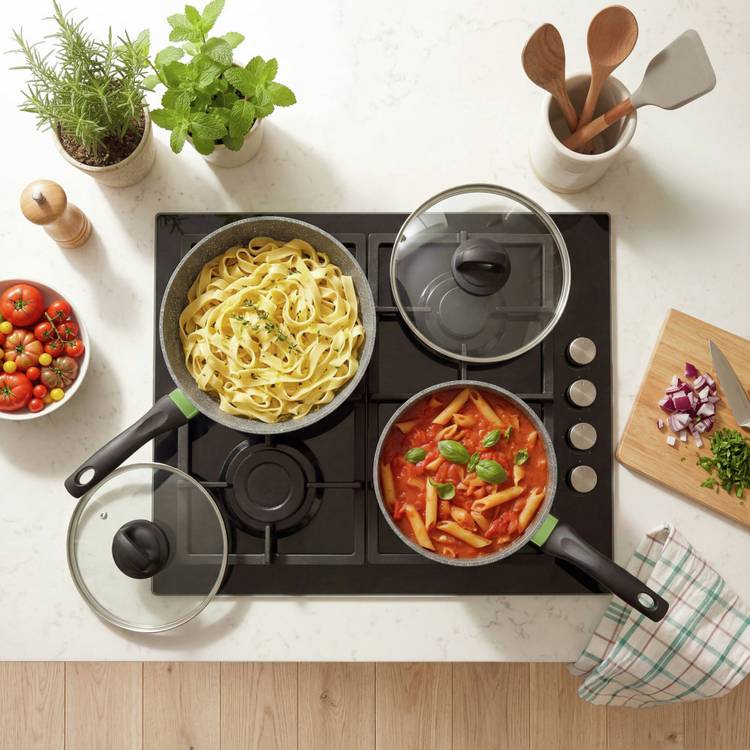 Salter non-stick 3 piece saucepan set, UK version