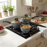 Salter non-stick 3 piece saucepan set, UK version
