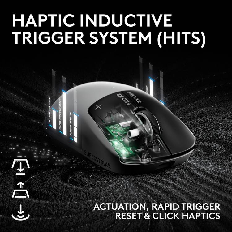Logitech PRO X2 SUPERSTRIKE wireless gaming mouse, imported from the UK