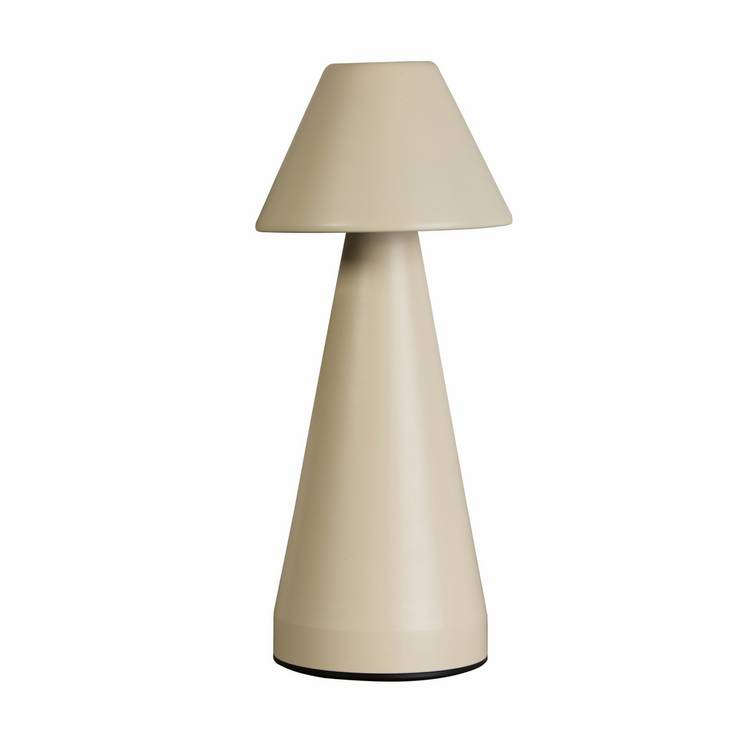 Searchlight cream cone rechargeable table lamp, UK version