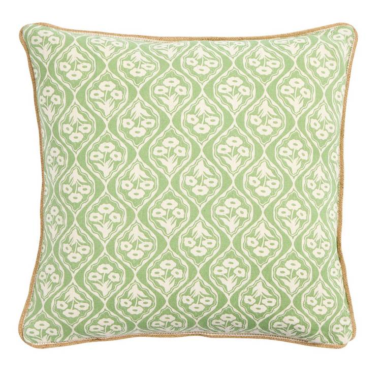 Argos Home Lino Floral Green cushion 43x43cm (British brand)
