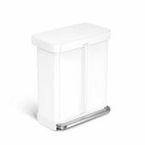 Simplehuman recycling pedal bin white 58L, imported from the UK