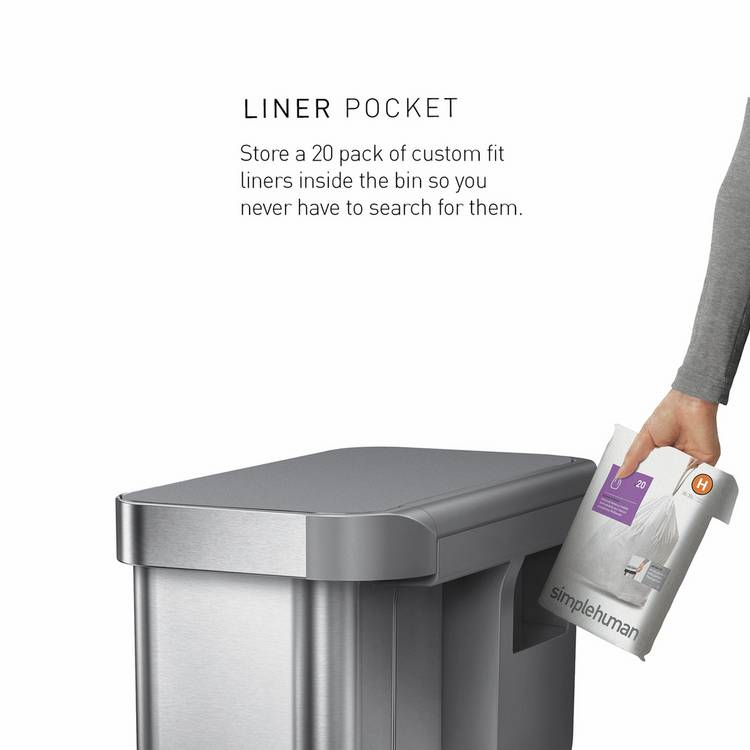 Simplehuman recycling pedal bin white 58L, imported from the UK
