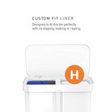 Simplehuman recycling pedal bin white 58L, imported from the UK