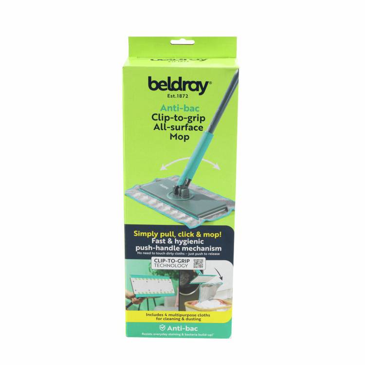 Beldray Anti-bac flat mop with 6 cloths, imported from the UK