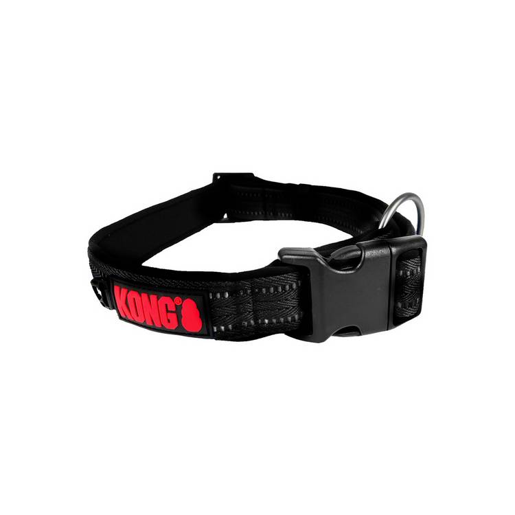 Kong adjustable nylon dog collar black 25mm (British brand)