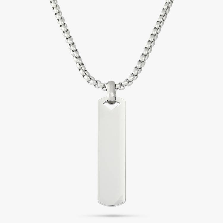 Revere dog tag pendant stainless steel slim rectangular, UK version