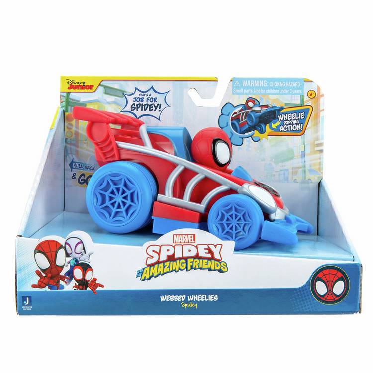 Jazwares Spidey Webbed Wheelies pull-back car, UK version