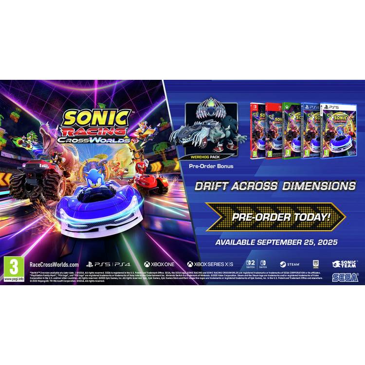 Sonic Racing CrossWorlds Nintendo Switch game card, UK version