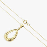 Revere 9ct gold pear pendant necklace with diamonds, UK version
