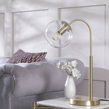 Habitat Coleman brass table lamp with glass shade (British brand)