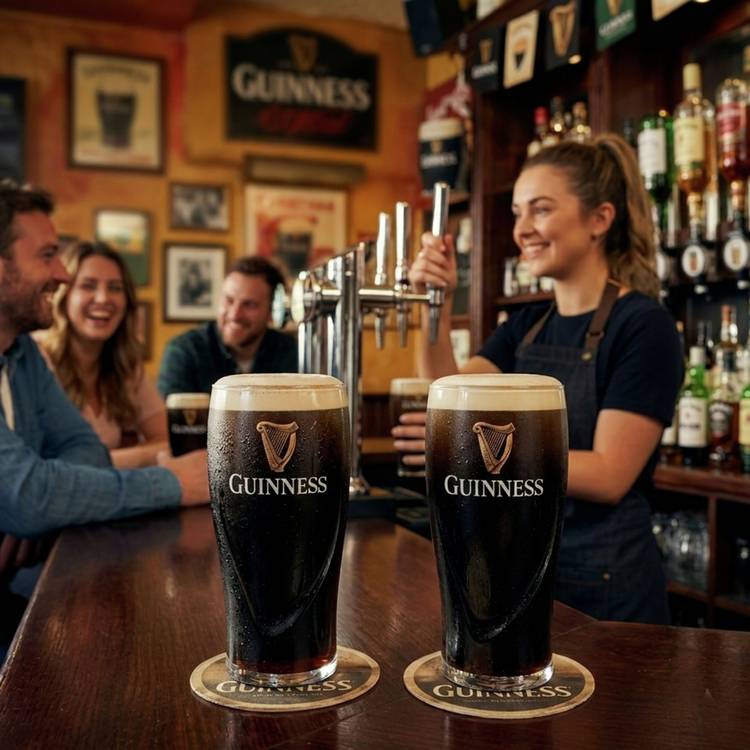 Guinness embossed pint glass set pack of 2 568ml - British product