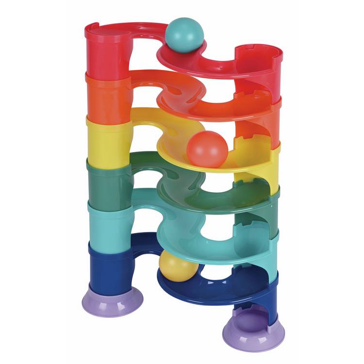 Chad Valley stacking marble run toy with colourful marbles, UK version