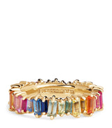 Harrods Suzanne Kalan Yellow Gold and Rainbow Sapphire Bold Eternity Ring- Buy online at McGrocer