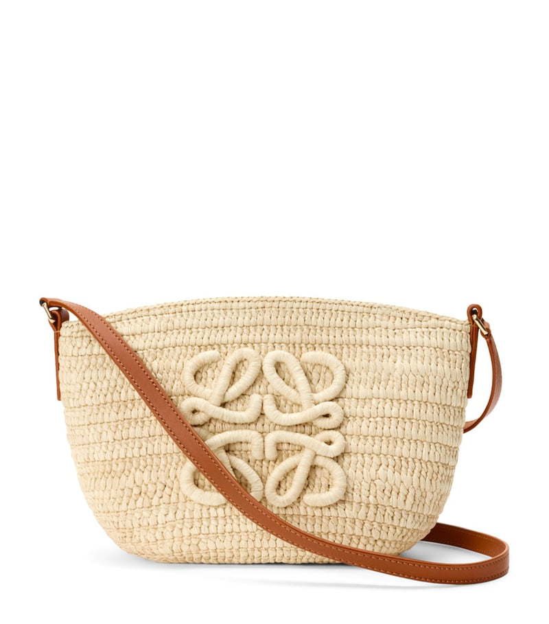 LOEWE Eclipse Pochette handwoven raffia bag, imported from the UK