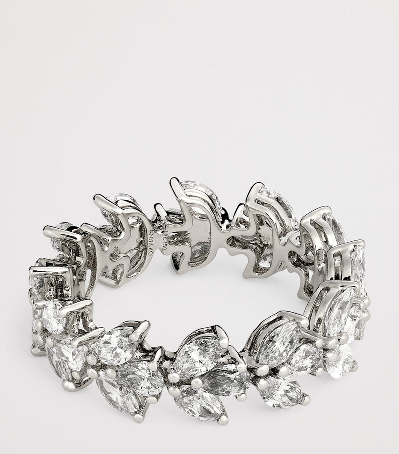 Anita Ko white gold diamond lotus ring, imported from the UK