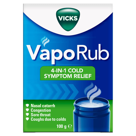 Vicks VapoRub, Relief of Cough Cold & Flu Like Symptoms, Jar 100g cough cold & flu Sainsburys   
