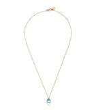 Pomellato Nudo blue topaz diamond necklace mixed gold, imported from the UK