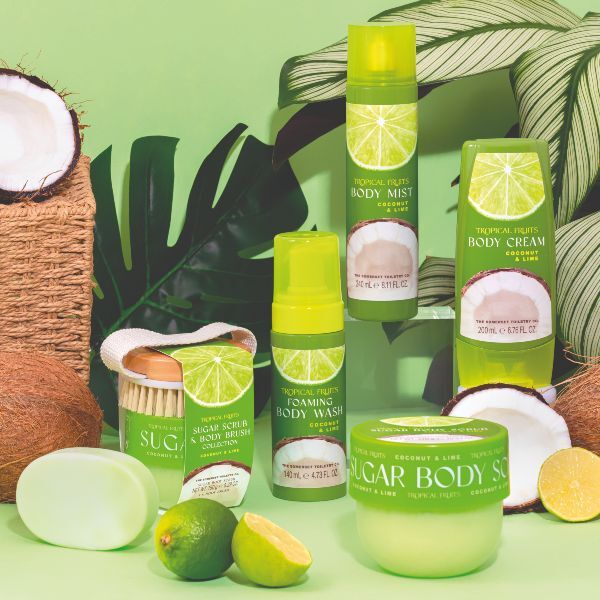 Tropical Fruits Coconut Lime Sugar Scrub Set 150g (British brand)