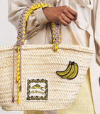 ALEMAIS medium woven Mona basket bag with macrame handles (British brand)