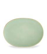 GINORI 1735 Plat à cornichons Colonna Diva Verde en porcelaine 21.5 cm