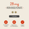 VitaBright iron bisglycinate supplement 28mg 180 tablets, imported from the UK