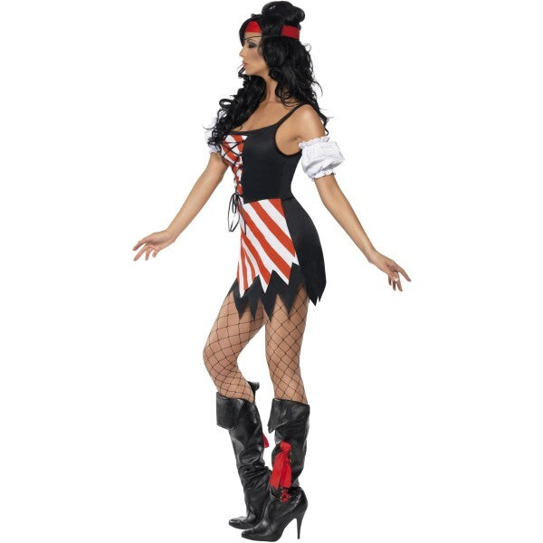 Fever red white pirate costume with accessories, imported from the UK